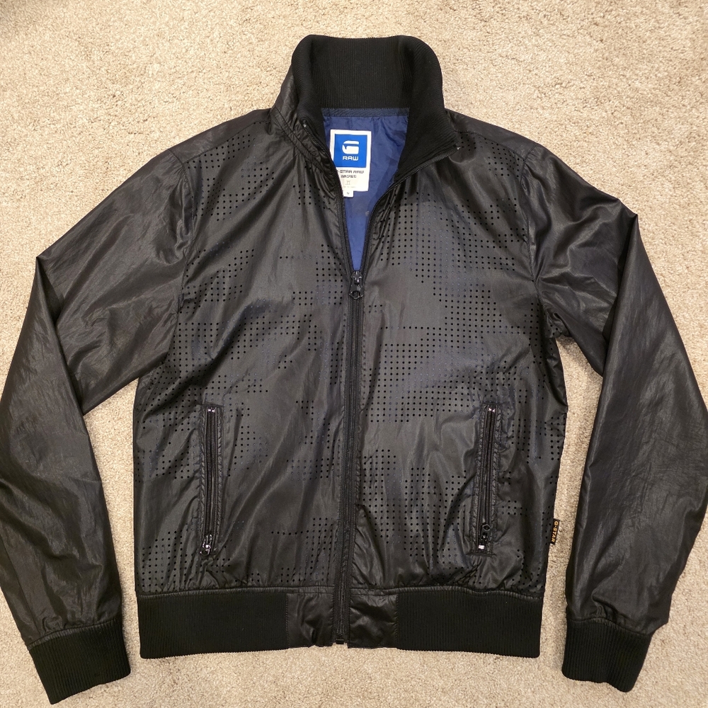 G-Star Raw Hopkins Zip Men Black Nylon Jacket M Medium